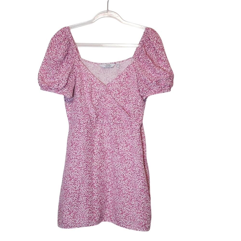 & Other Stories Floral Puff Sleeve Mini Dress Linen Blend Pink White Fitted 8 - Picture 16 of 16